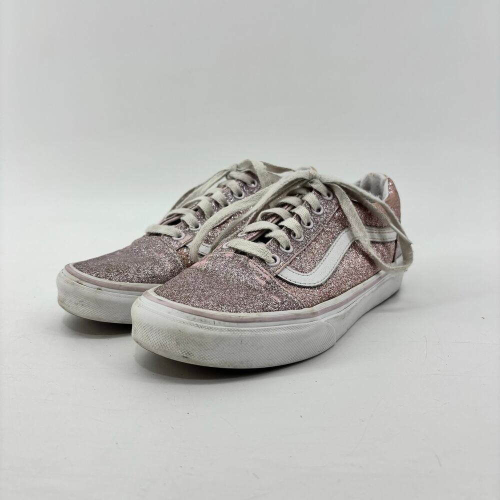 Vans Girls Size 3.5 US Juniors Pink Glitter Lace Up Casual Sneakers - Picture 11 of 14